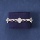 CUBAN CLOVER BRACELET - SILVER PLATED