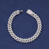 12MM DIAMOND PRONG LINK BRACELET - SILVER PLATED