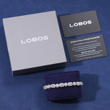 EMERALD CLUSTERED TENNIS BRACELET - SILVER PLATED