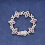 PINK CRYSTAL BRACELET – SILVER PLATED