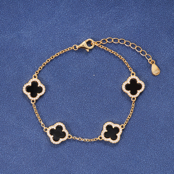 MIDNIGHT CLOVER BRACELET - GOLD PLATED