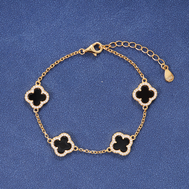 MIDNIGHT CLOVER BRACELET - GOLD PLATED