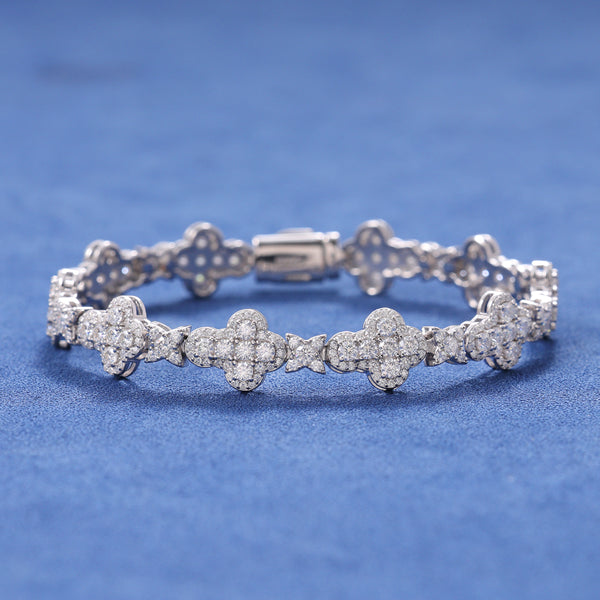 MOISSANITE ROYAL CROSS BRACELET - 925 SILVER - VVS1