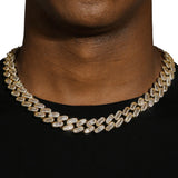 15MM BAGUETTE CUBAN LINK CHAIN & BRACELET SET - GOLD