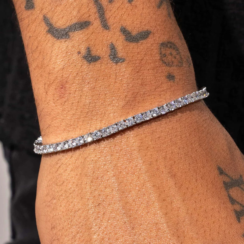3MM TENNIS BRACELET - SILVER PLATED