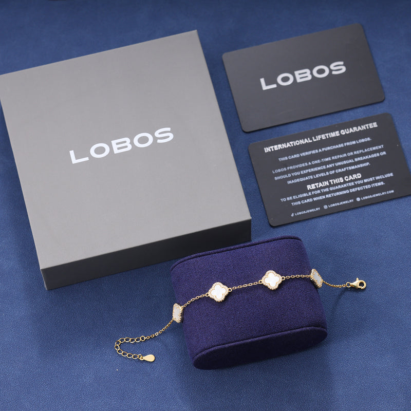 WHITE CLOVER BRACELET - GOLD PLATED