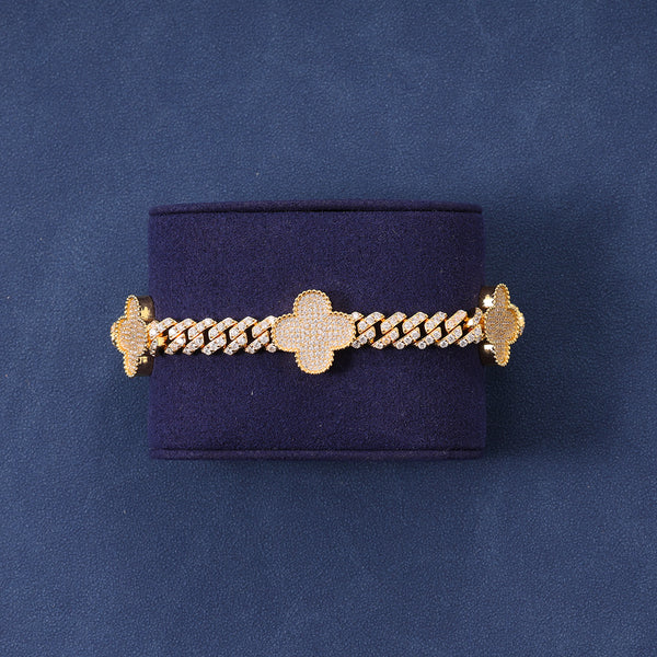 CUBAN CLOVER BRACELET - GOLD PLATED