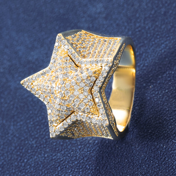 ICED STAR RING - GOLD PLATED