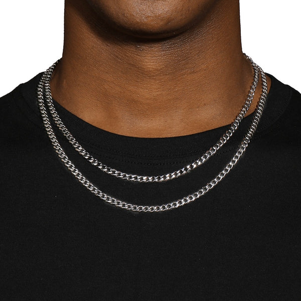 5MM CUBAN CHAIN - SILVER PLATED