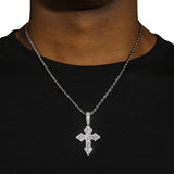 CLUSTERED CROSS PENDANT - SILVER PLATED