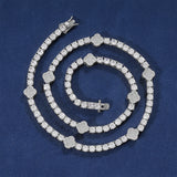CLOVER LEAF TENNIS CHAIN - SILVER PLATED