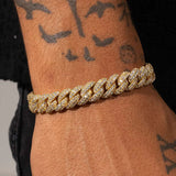 10MM ICED CUBAN LINK CHAIN & BRACELET SET - GOLD