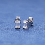 MOISSANITE EMERALD STUDS- 925 SILVER - VVS1