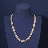 12MM DIAMOND PRONG LINK CHAIN - GOLD PLATED