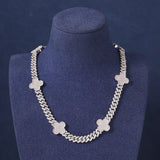 CUBAN CLOVER CHAIN - SILVER PLATED