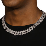 15MM BAGUETTE CUBAN LINK CHAIN - SILVER PLATED