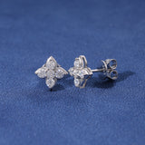 MOISSANITE FORTUNE CROSS STUDS - 925 SILVER - VVS1