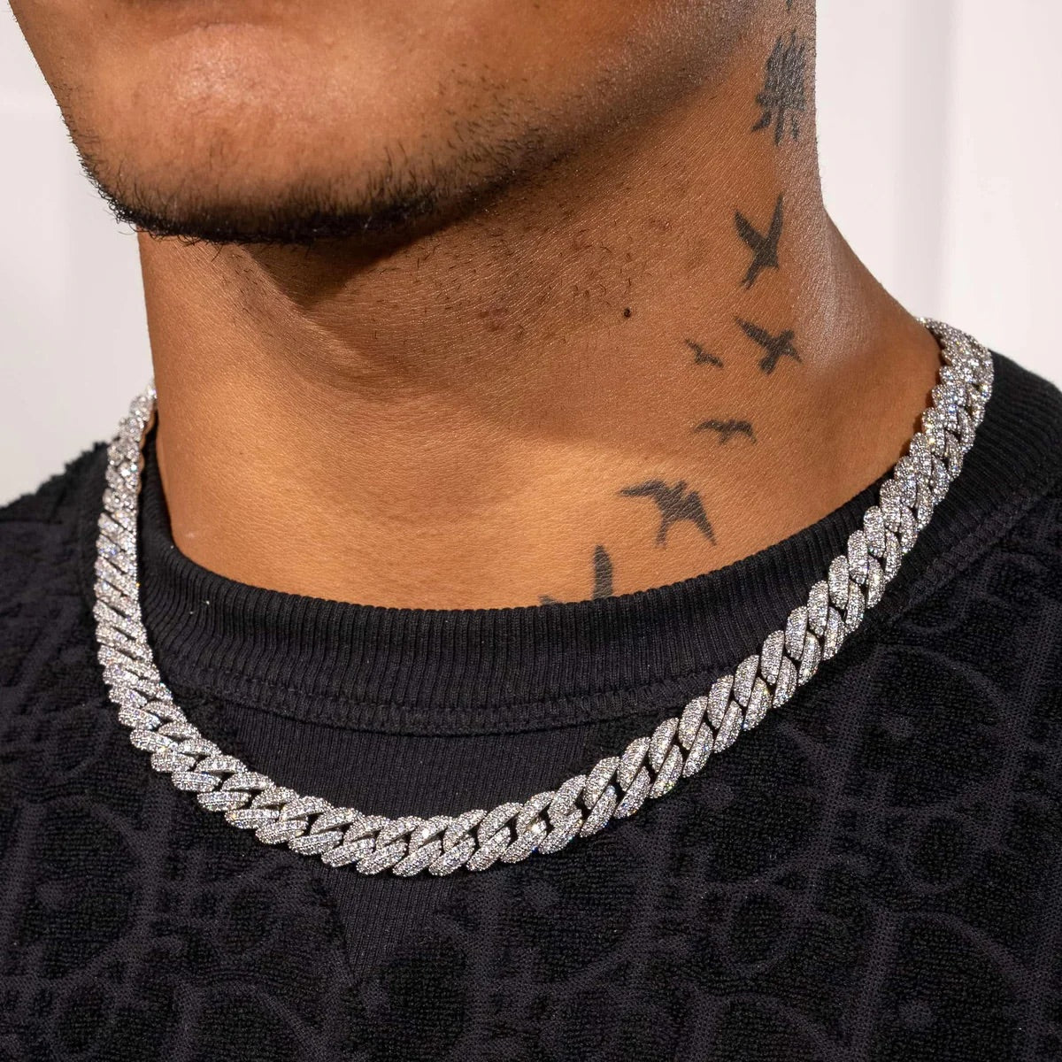 10MM ICED CUBAN LINK CHAIN SILVER PLATED – Lobosjewelry