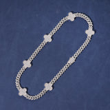 CUBAN CLOVER CHAIN - SILVER PLATED