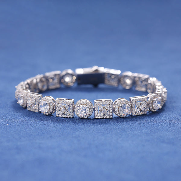 MOISSANITE DUAL SHAPE BRACELET - 925 SILVER - VVS1