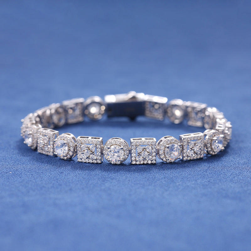 MOISSANITE DUAL SHAPE BRACELET - 925 SILVER - VVS1