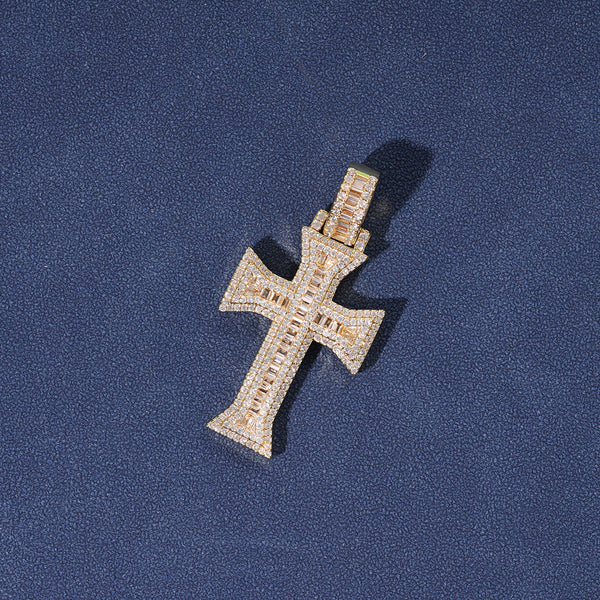 BAGUETTE CROSS PENDANT - GOLD PLATED