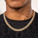 10MM ICED CUBAN LINK CHAIN & BRACELET SET - GOLD