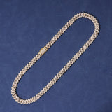 12MM DIAMOND PRONG LINK CHAIN - GOLD PLATED