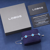 BLUE CLOVER BRACELET - SILVER PLATED