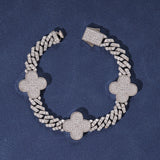 CUBAN CLOVER BRACELET - SILVER PLATED