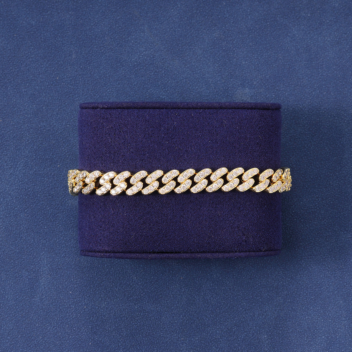 8MM ICED CUBAN BRACELET - GOLD PLATED