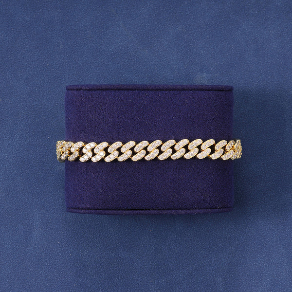 8MM ICED CUBAN BRACELET - GOLD PLATED