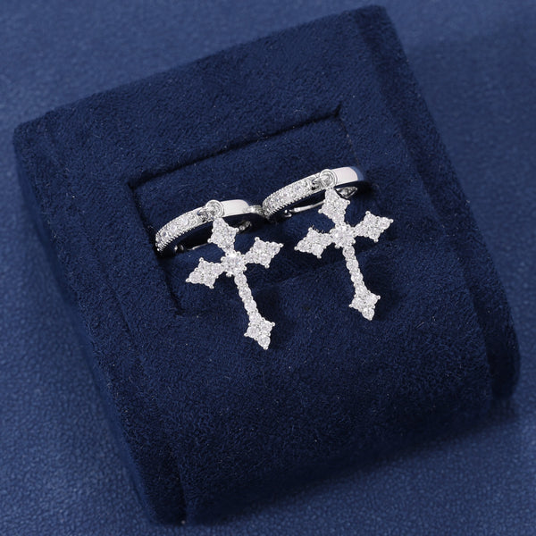 CELTIC CROSS DROP EARRINGS - SILVER PLATED