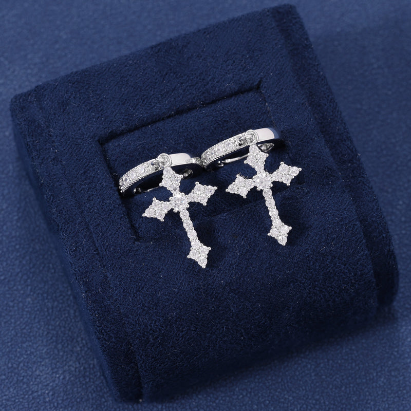 CELTIC CROSS DROP EARRINGS - SILVER PLATED