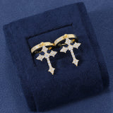 CELTIC CROSS DROP EARRINGS - GOLD PLATED