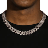 15MM BAGUETTE CUBAN LINK CHAIN - SILVER PLATED