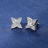 MOISSANITE FROST STAR STUDS - 925 SILVER - VVS1