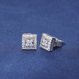 MOISSANITE ROYAL SQUARE STUDS - 925 SILVER - VVS1
