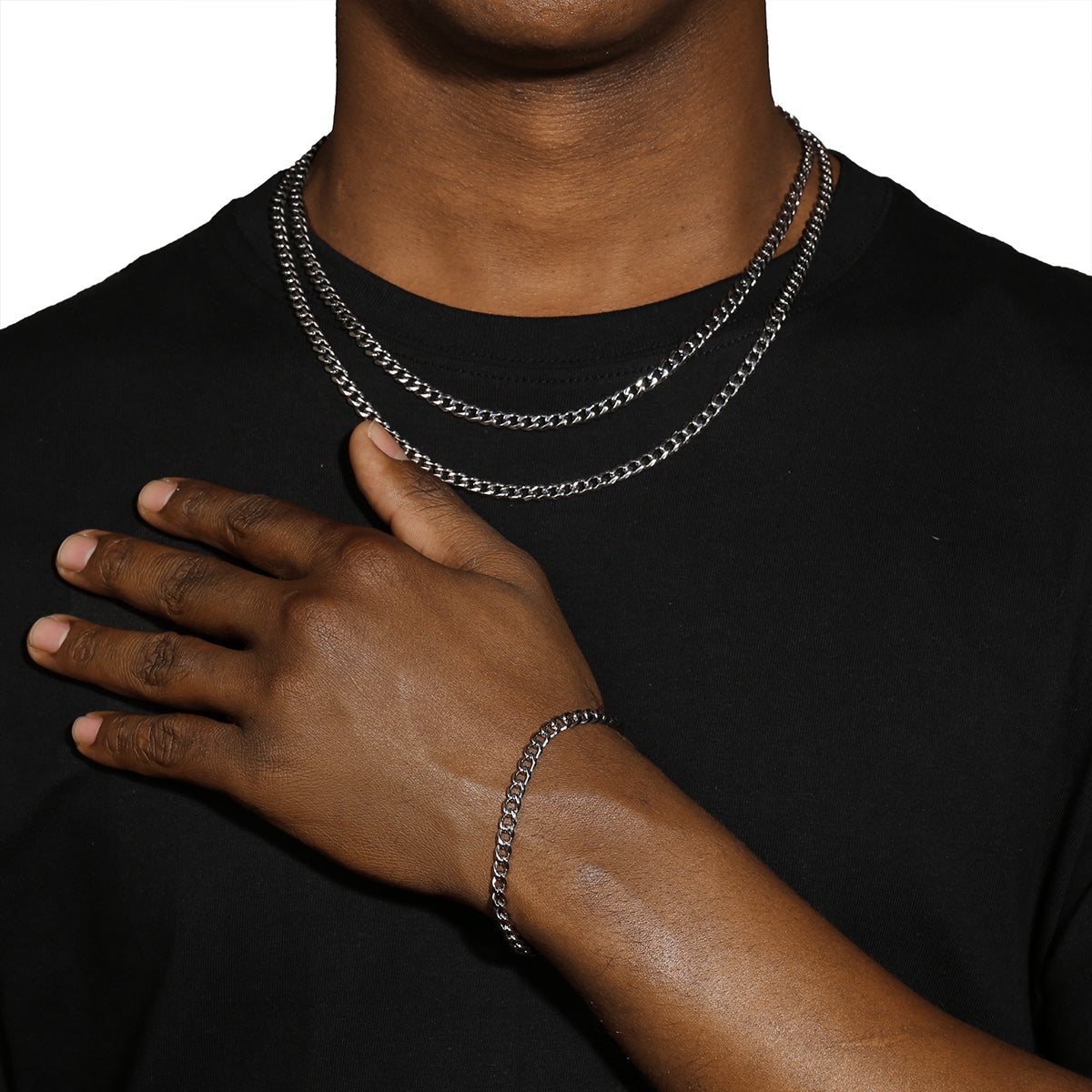 5MM CUBAN CHAIN - SILVER PLATED