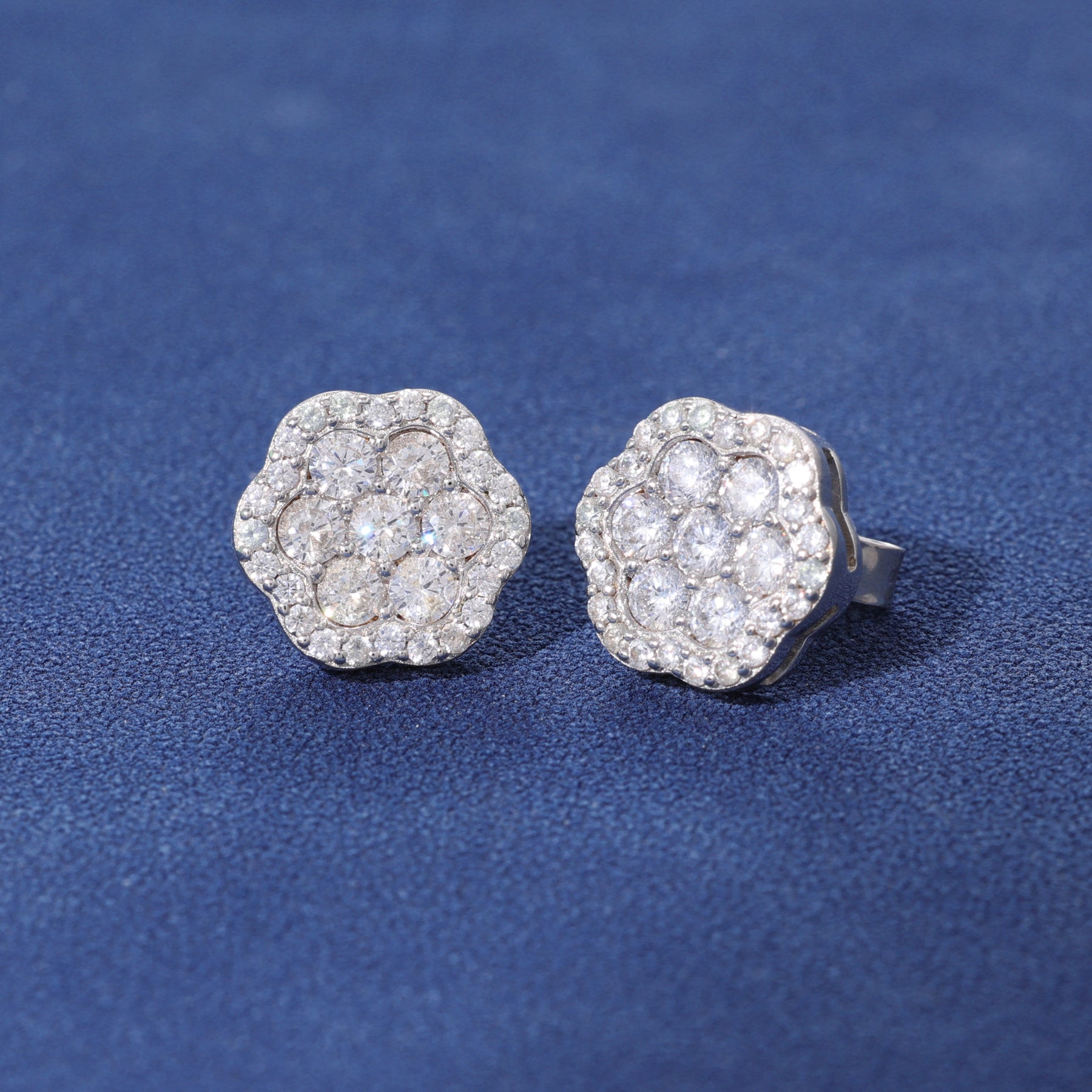 MOISSANITE DIAMOND BLOOM STUDS - 925 SILVER - VVS1