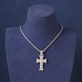 BAGUETTE CROSS PENDANT - SILVER PLATED