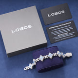 BLUE CRYSTAL BRACELET – SILVER PLATED