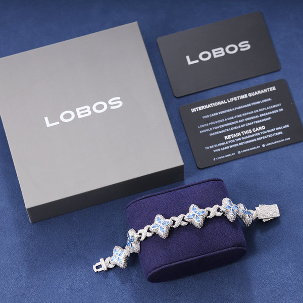 BLUE CRYSTAL BRACELET – SILVER PLATED