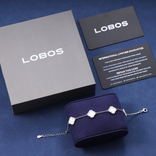 WHITE CLOVER BRACELET - SILVER PLATED