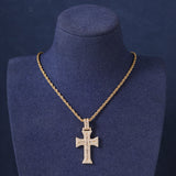 BAGUETTE CROSS PENDANT - GOLD PLATED