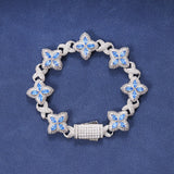 BLUE CRYSTAL BRACELET – SILVER PLATED