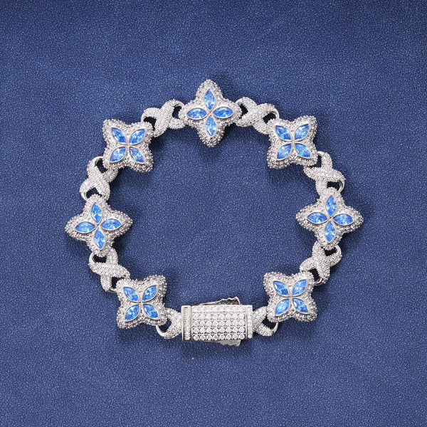 BLUE CRYSTAL BRACELET – SILVER PLATED