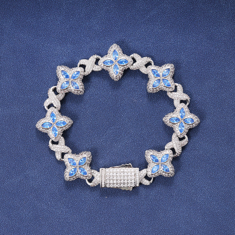 BLUE CRYSTAL BRACELET – SILVER PLATED