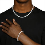 6MM FRESHWATER PEARL CHAIN & BRACELET SET