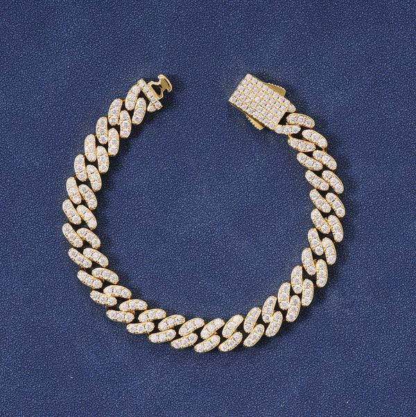 8MM ICED CUBAN BRACELET - GOLD PLATED
